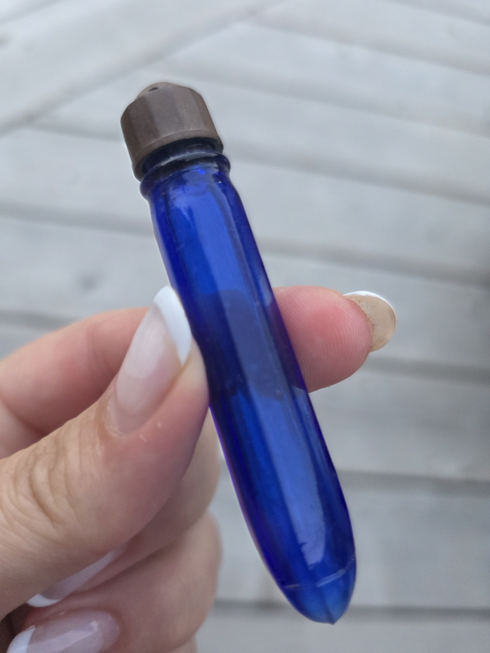 Vintage 1930s Evening in Paris Cobalt Blue Glass Perfume Bottle Purse Vial
